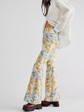 Free People We The Free Venice Beach Printed Flare Sky Combo Cali Poppies 27